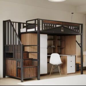 Metal high bed 90x200